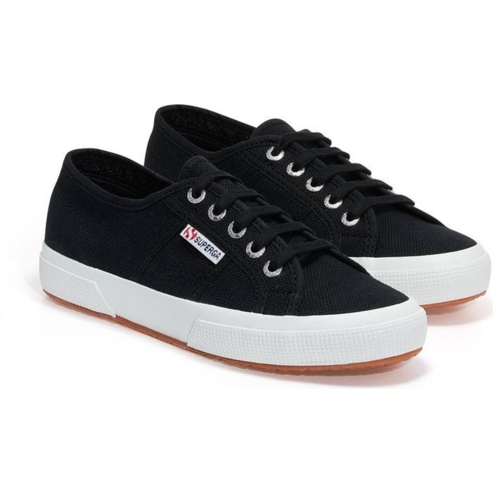Superga 2750 Cotu Classic Full Black Canvas Sneakers‎ Womens 6 NEW